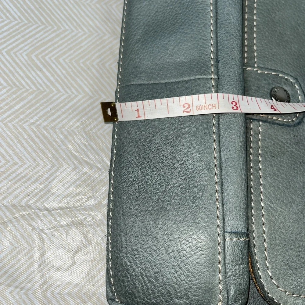 Fossil Leather Front‎ Pocket Back Wallet Crossbody Bag Soft Satchel Roomy Preppy